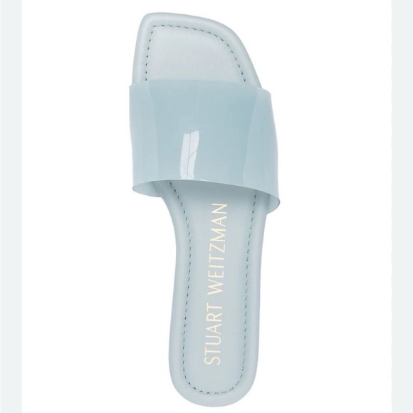 Stuart Weitzman Shoes - Stuart Weitzman Patent Pale Blue Slide Sandal